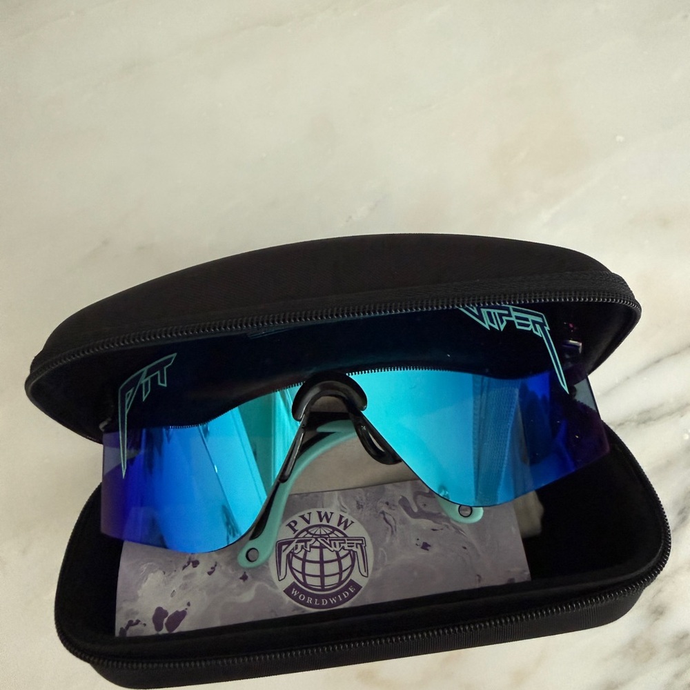 Pit Viper Blue and Black Sunglasses with Case
